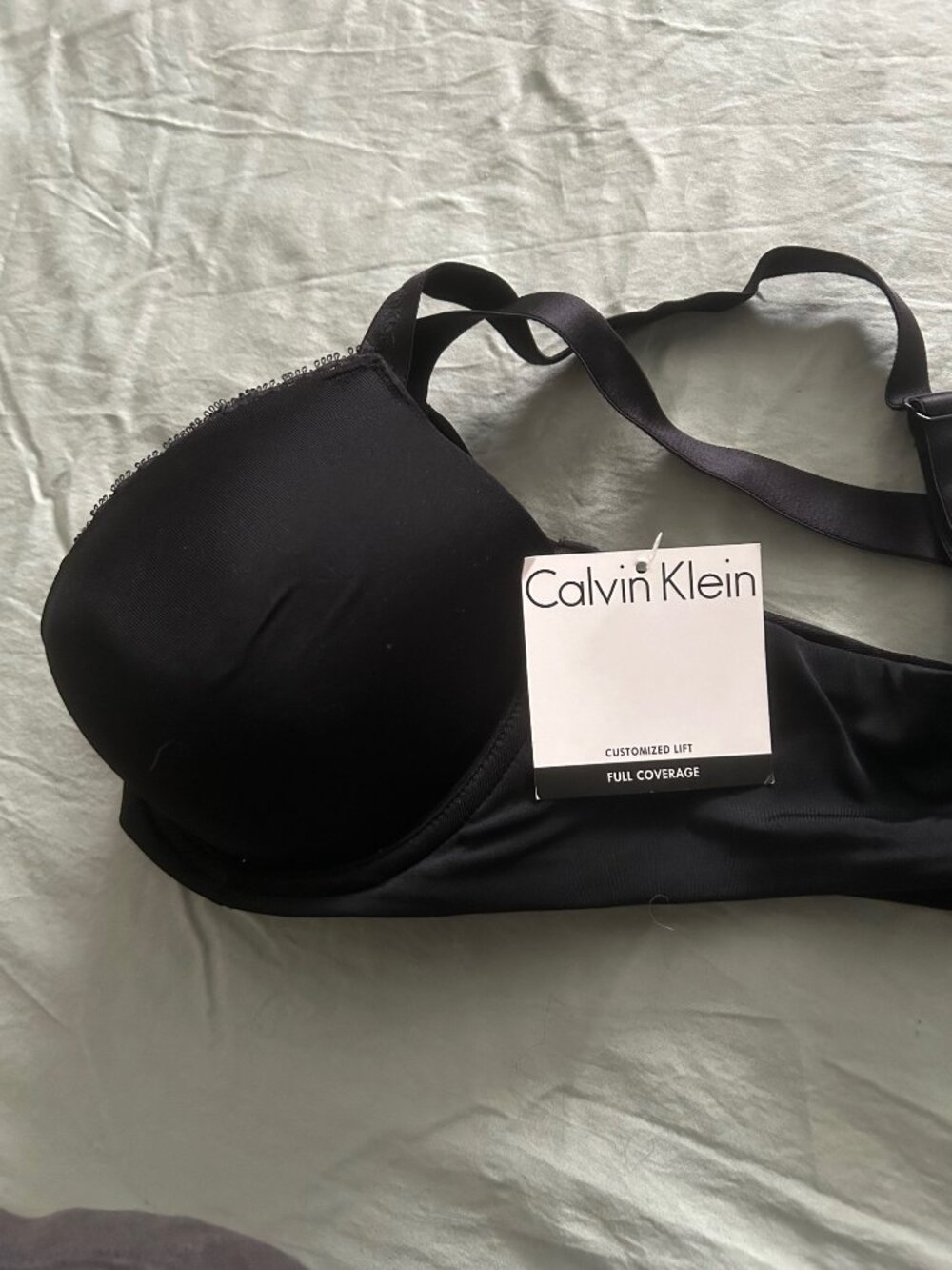 NWT Calvin Klein black full coverage customized lift bra 38C